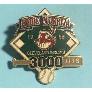 1996 Eddie Murray Cleveland Indians -3000 hits Club w/Chief Wahoo ,MLB pin